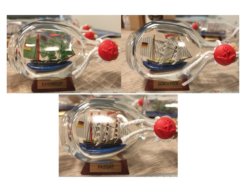 VORORDER-2026-21024 Buddelschiffe 9cm - 3 sort.