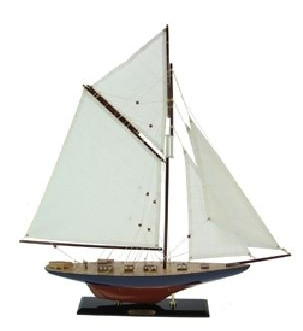 22339 Segelyacht blau/natur 35x7x65cm