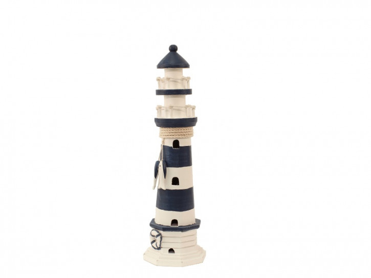 VORORDER-2026-22538 Leuchtturm blau/weiß HOLZ 41cm