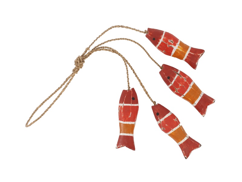 VORORDER-2026-23265 4 Fische zum hängen Rot-Orange