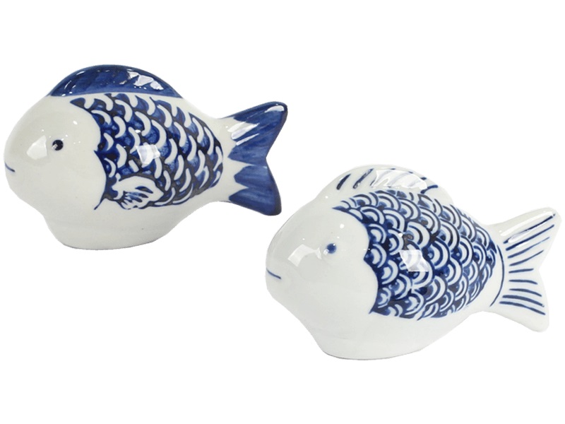 VORORDER - 23275 Schwimmender Fisch Blau + Weiß