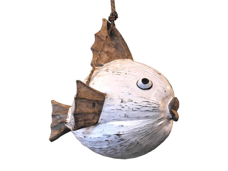 VORORDER-2026-25570 Fisch aus Kokosnuss Weiß 30cm
