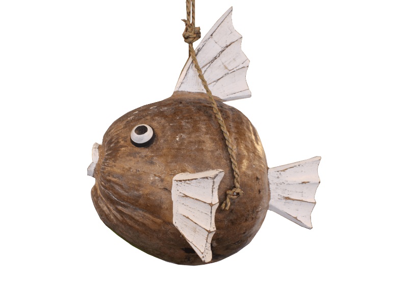 VORORDER-2026-25571 Fisch aus Kokosnuss Braun 30cm