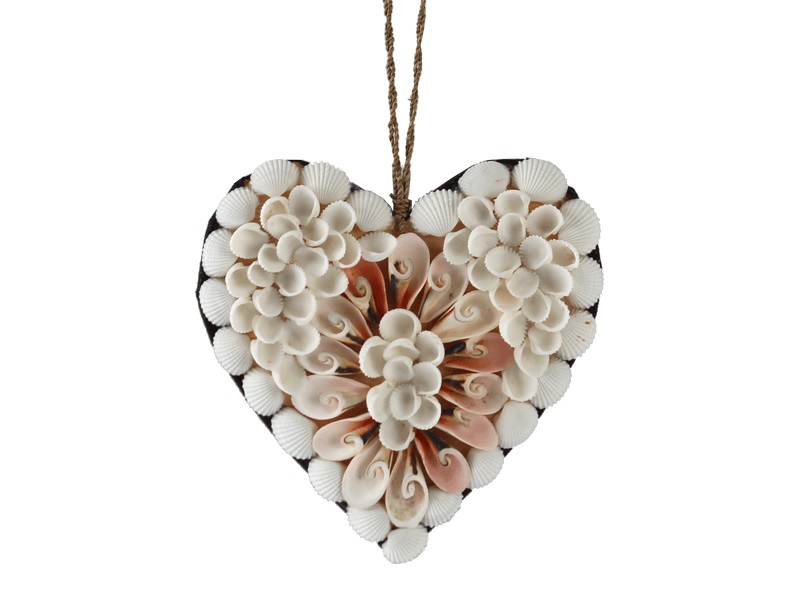 VORORDER-2026-29466 Hänger Herz aus Muscheln Rosa