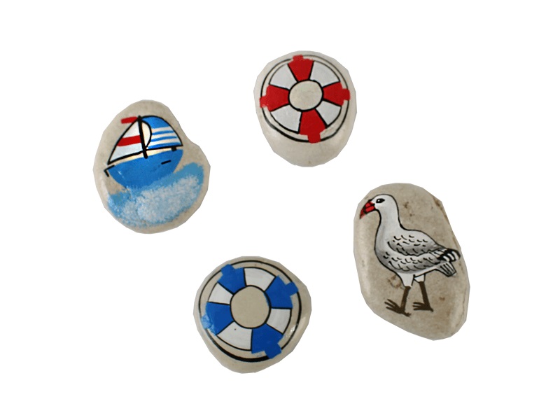 VORORDER-2026-30102 Bemalte Steine mit Magnet