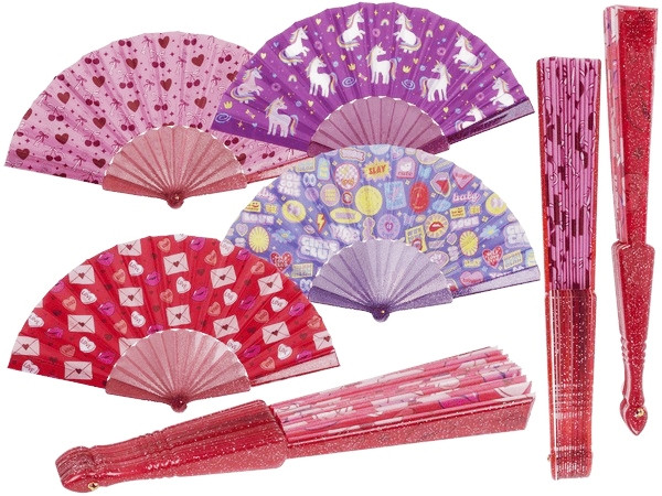 30208 Fächer Girly Glitter 23 x 40cm
