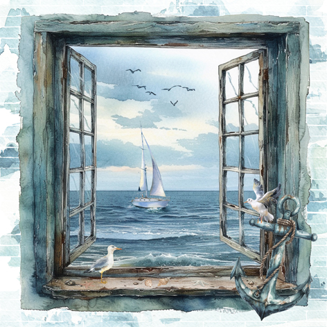 VORORDER-2026-42862 Servietten Sea View 33x33cm