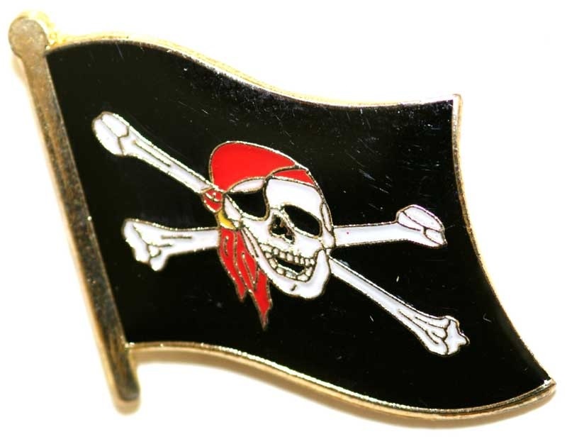 VORORDER - 52502 Flaggen Pin Pirat mit rotem